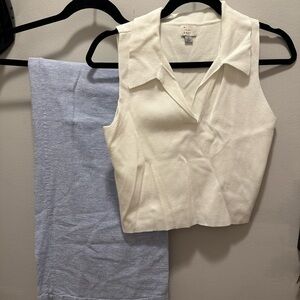 A New Day Knit Collared Top Sz L w/ FREE LINEN PANTS